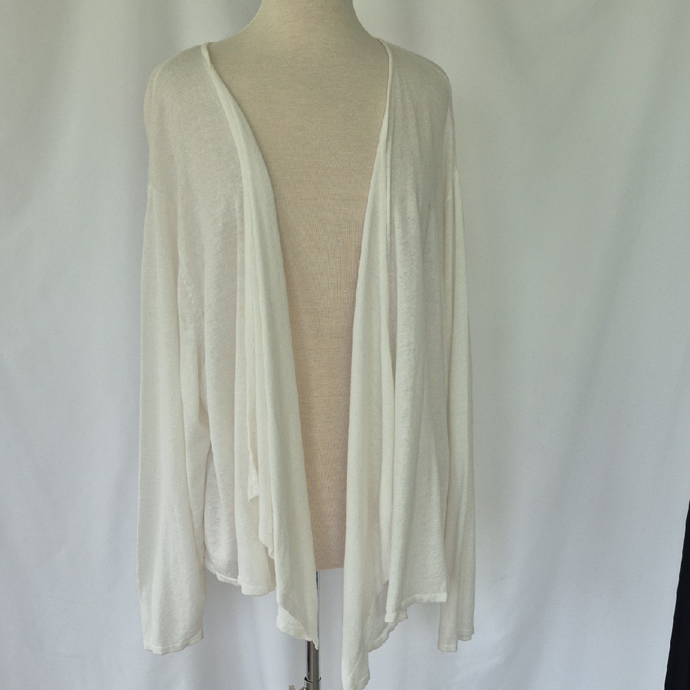 J Jill White Women's Lightweight  Sweater 4X GUC